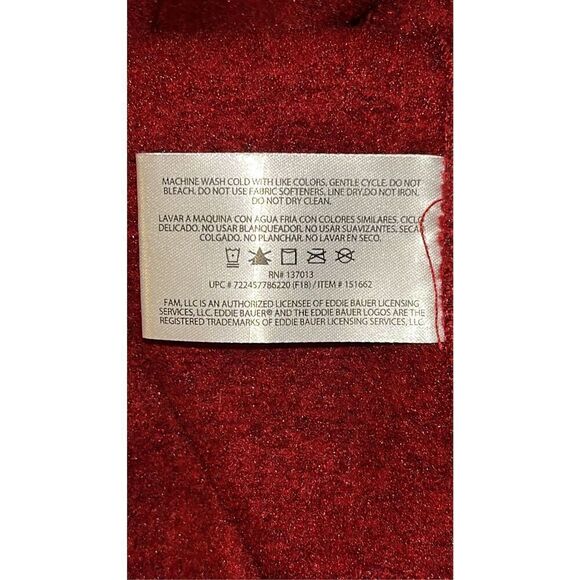 Eddie Bauer Men's M Whistler 1/4 Zip Fleece Pullover Sweater Maroon Red Gorpcore - Picture 7 of 8